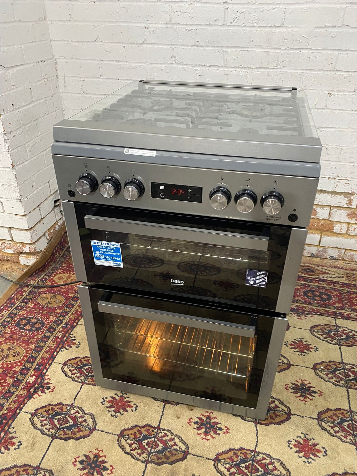 Beautiful Beko 60 CM Grey Gas Cooker With Oven/Grill For Sale