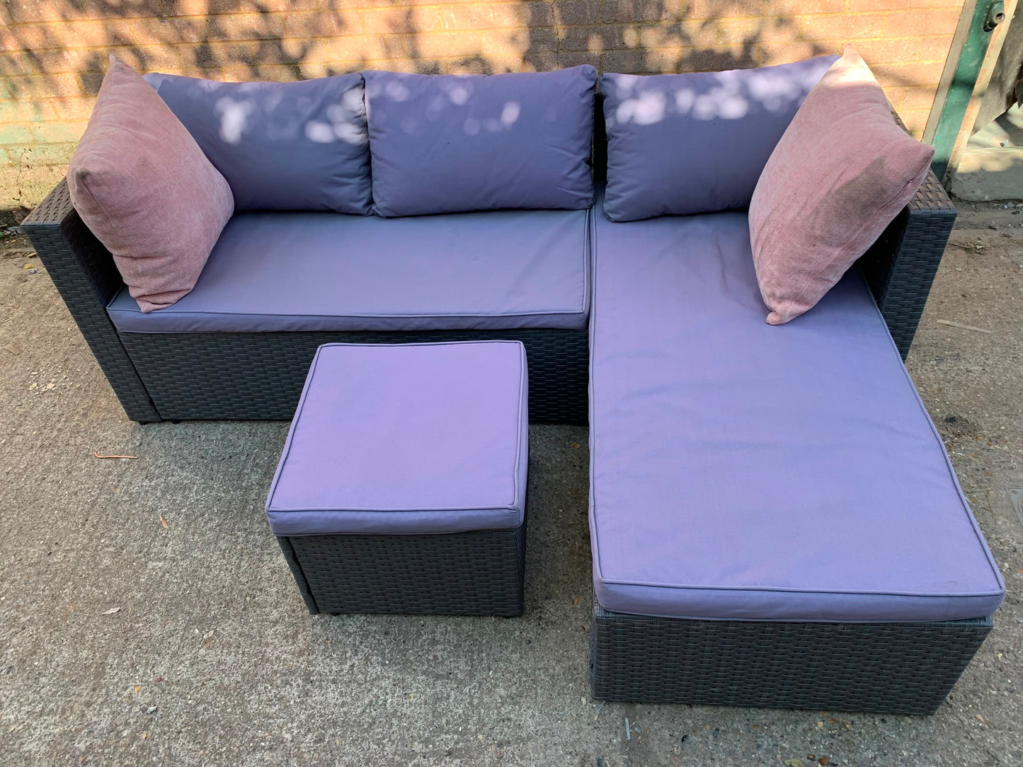 Rattan  Corner Sofa With Table For Sale
