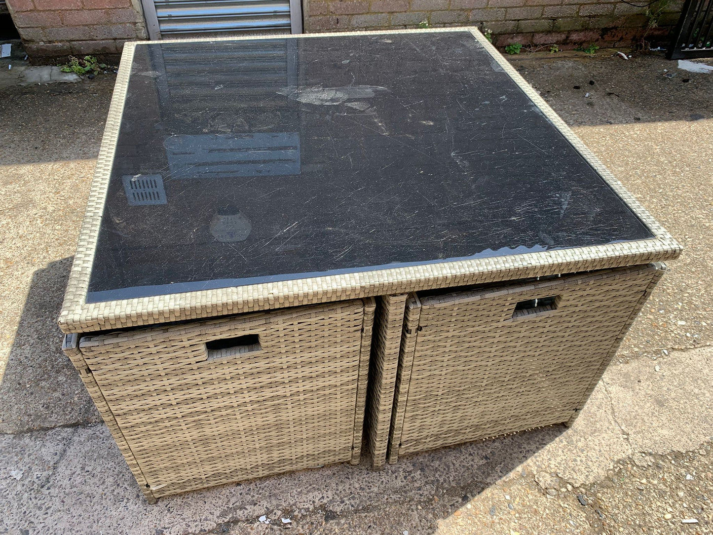 Beautiful Rattan 4Seater Cubes Garden Set With Washable Cushions For Sale