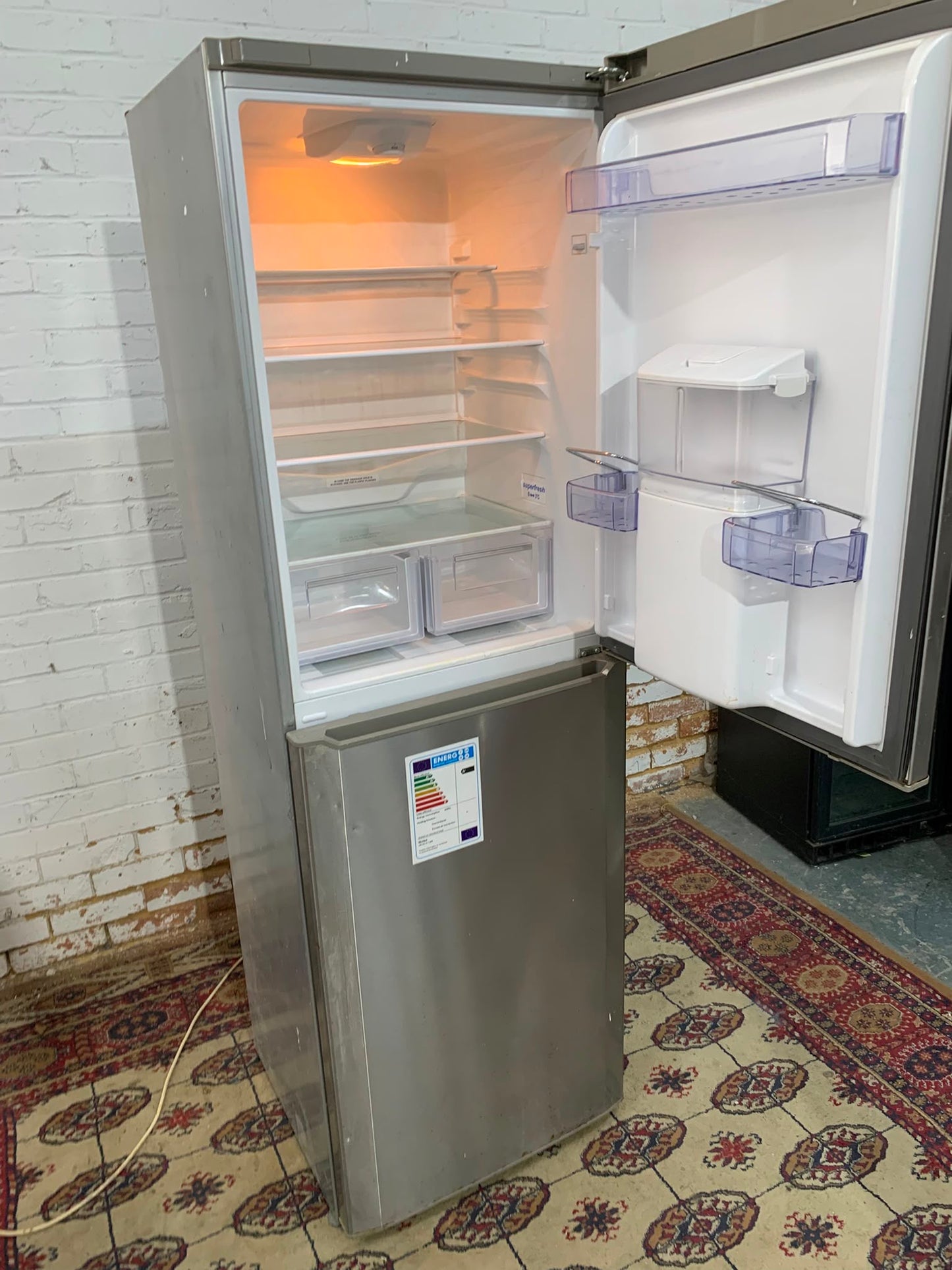 Tall Beko Stainless Steel Fridge Freezer With Water Dispenser For Sale