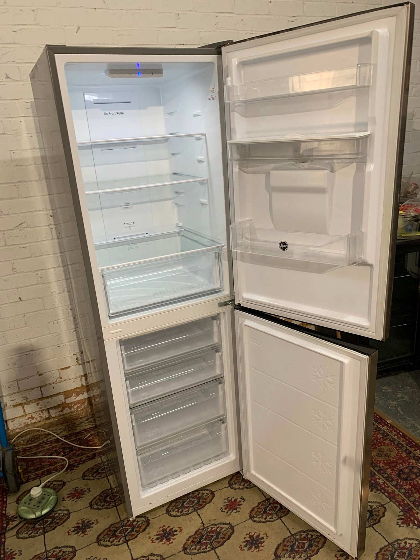 Tall Hoover Stainless Steel Fridge Freezer For Sale