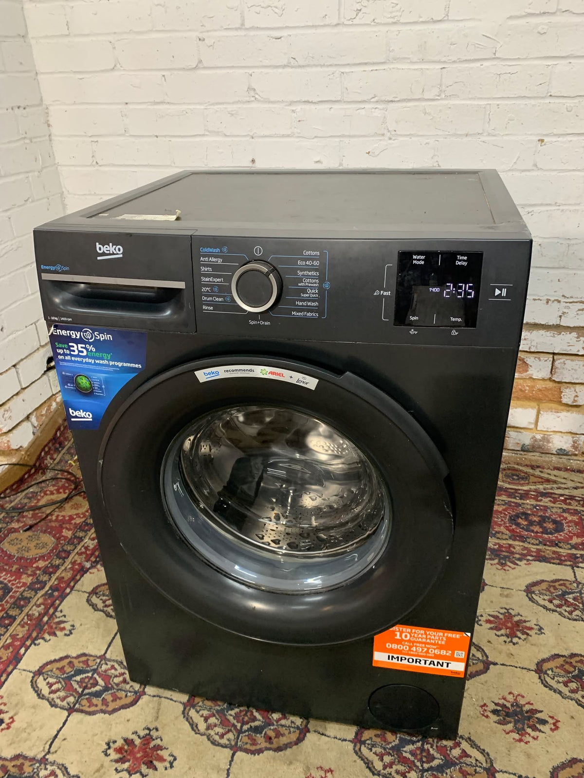 Beko Matt Black Fully Loaded 10KG Washing Machine