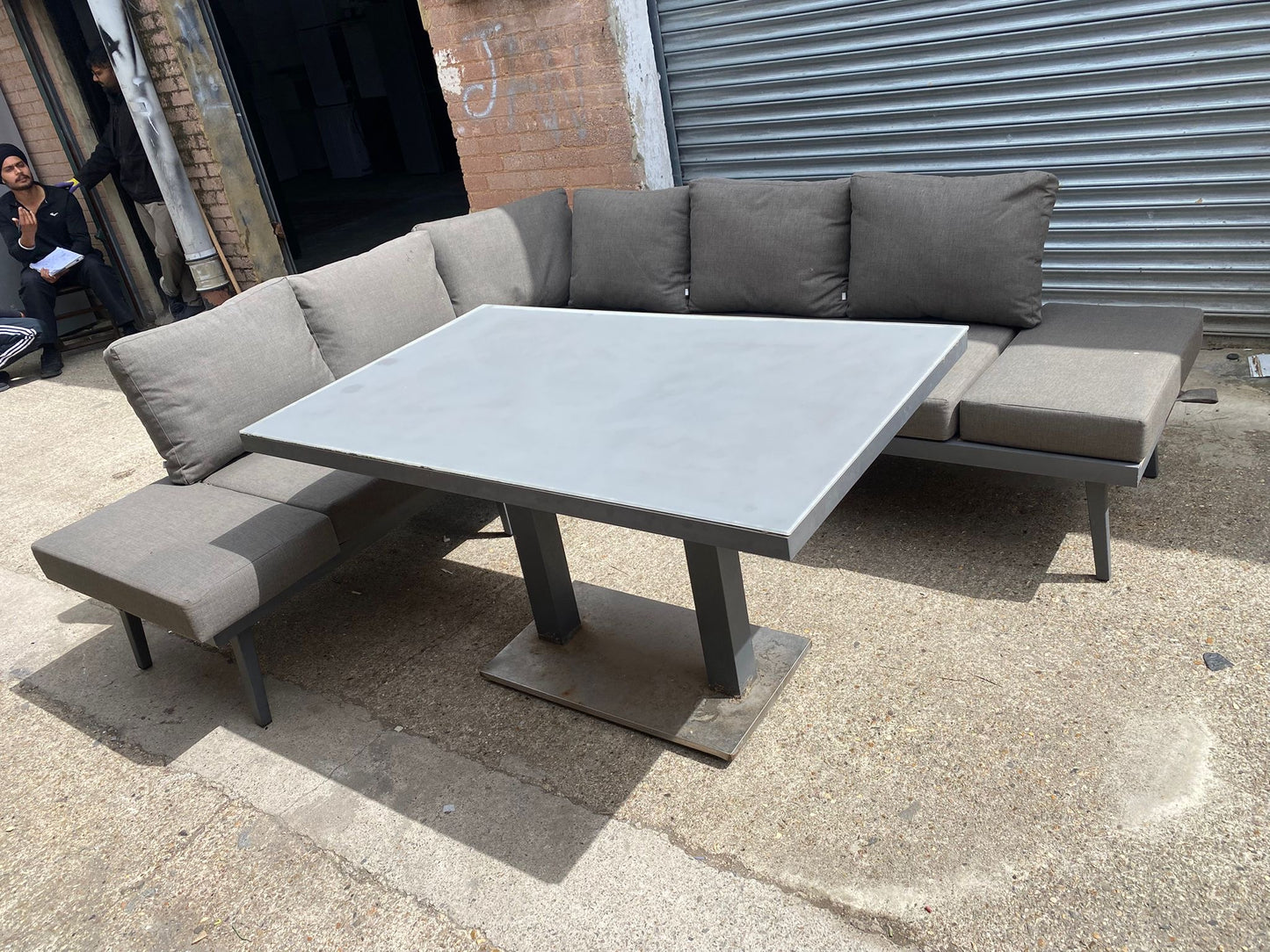 Corner Sofa Garden Set With Large Table For Sale