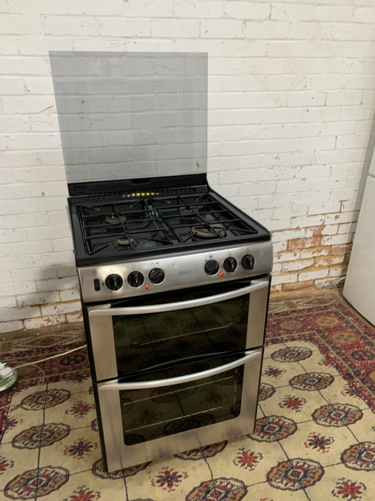 Belling 60CM Silver Stainless Steel Gas Cooker With Dual Oven/Grill For Sale