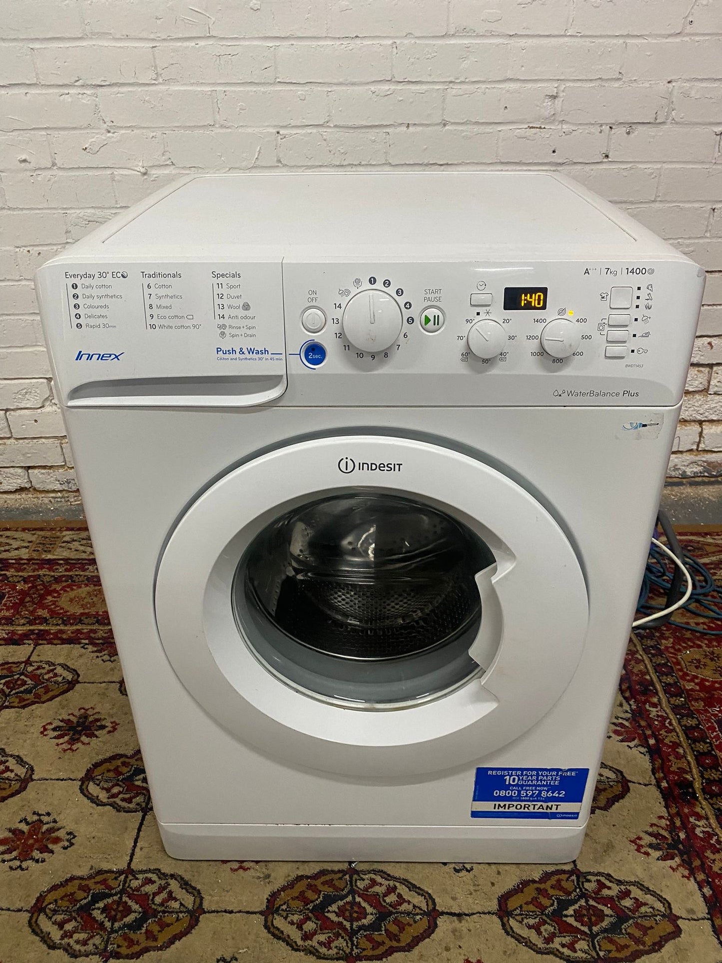 Indesit 7KG White Washing Machine For Sale