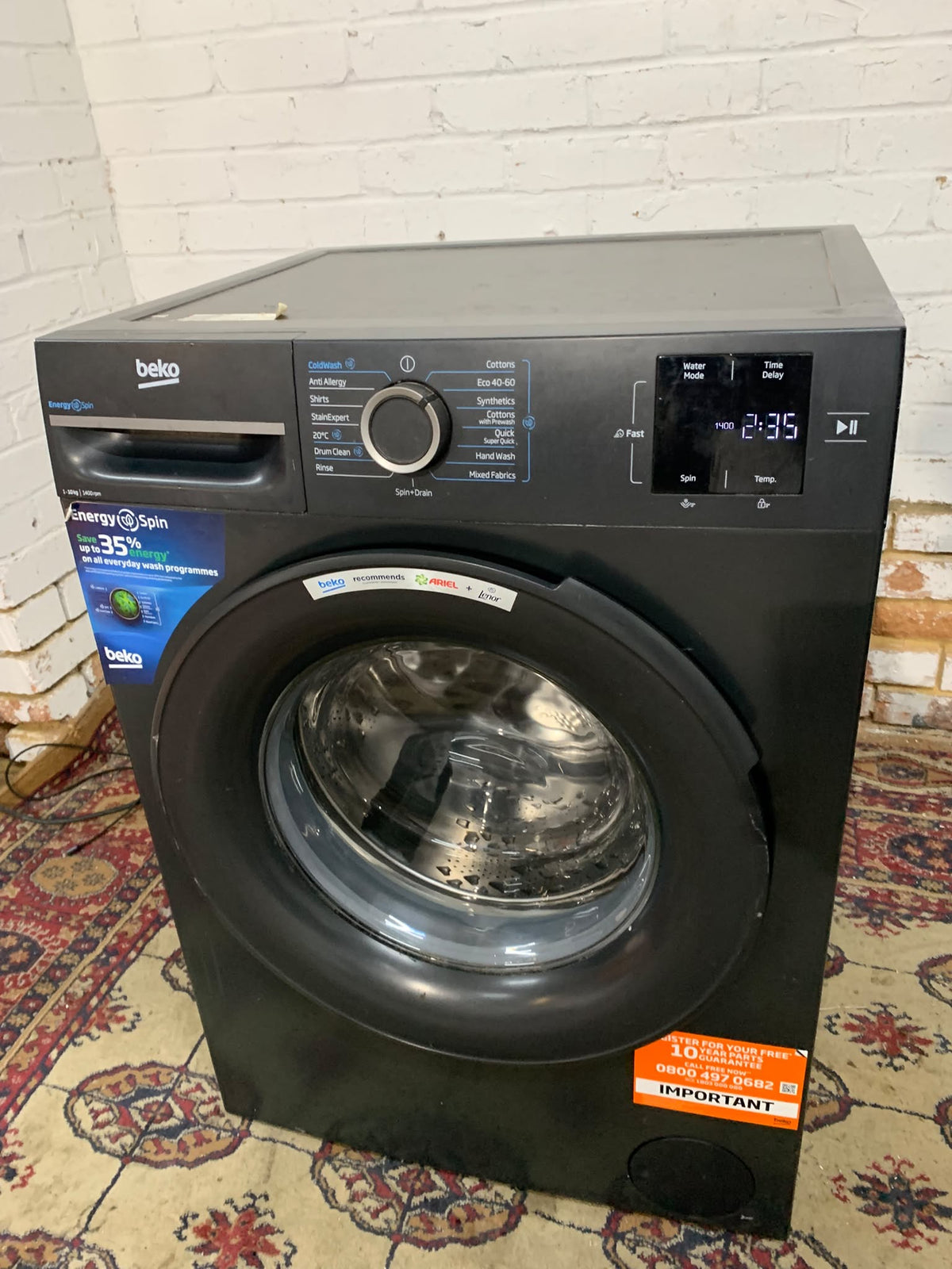 Beko Matt Black Fully Loaded 10KG Washing Machine
