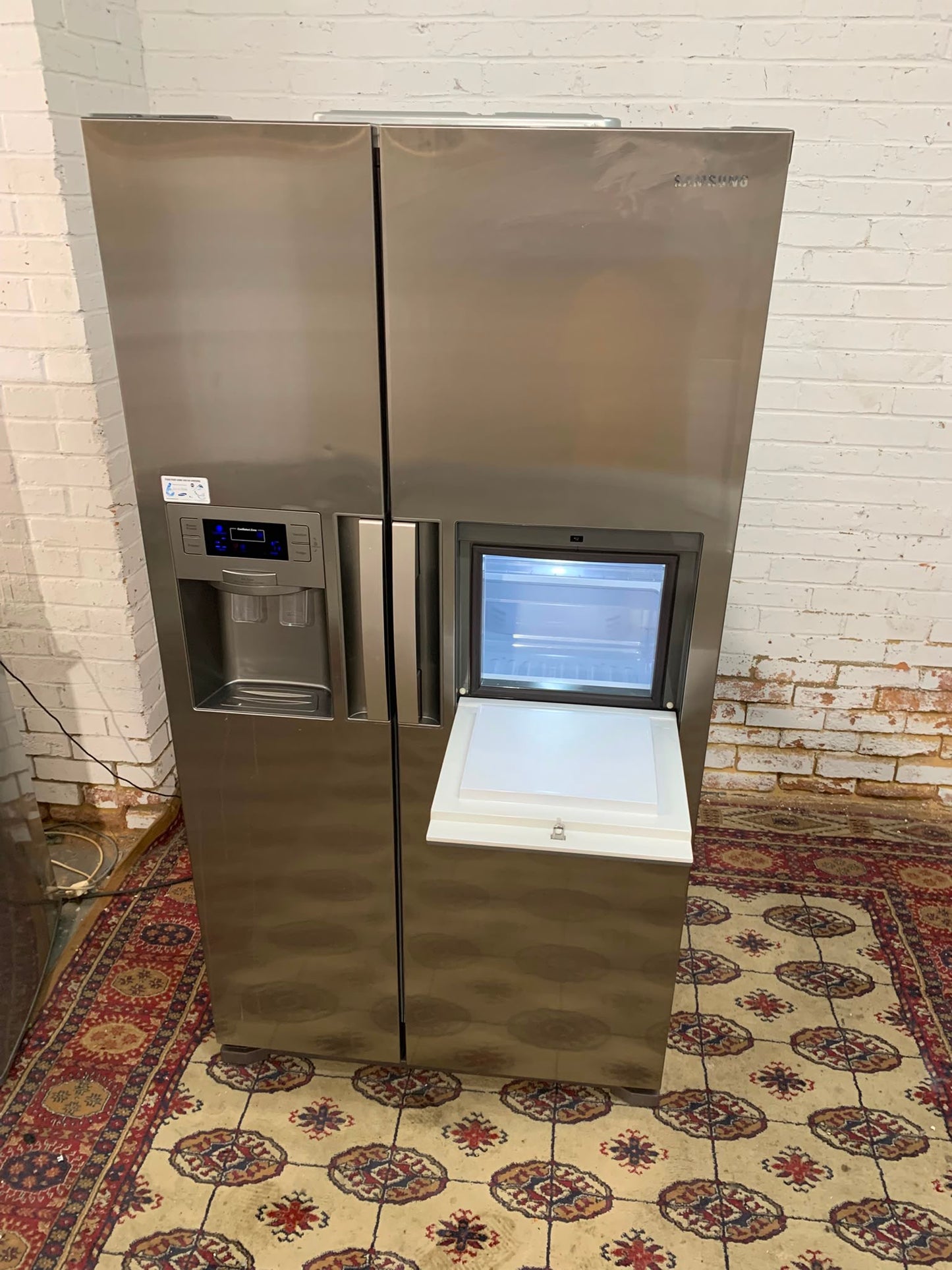 Grey Silver Plumb In 3Door American Fridge Freezer For Sale