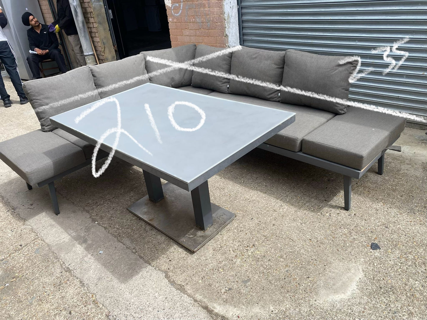 Corner Sofa Garden Set With Large Table For Sale