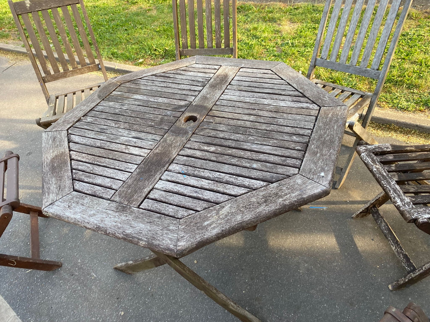 Wooden Round Table With 8 Chairs For Sale