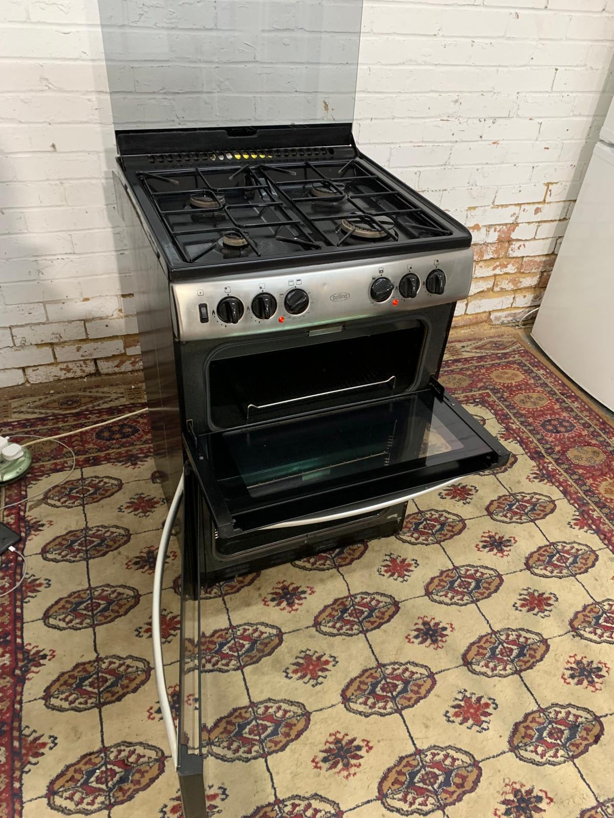 Belling 60CM Silver Stainless Steel Gas Cooker With Dual Oven/Grill For Sale