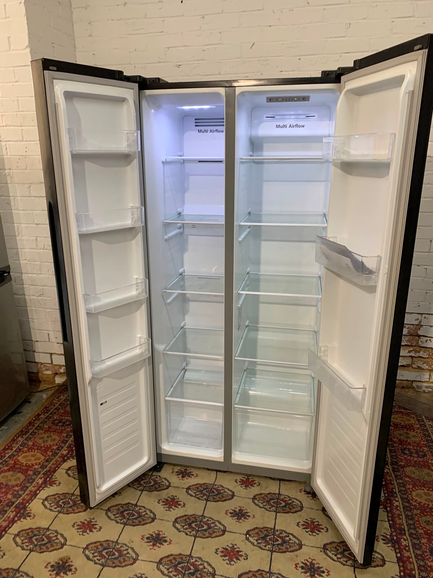 FridgeMaster Black 83CM Non Plumb American Fridge Freezer For Sale