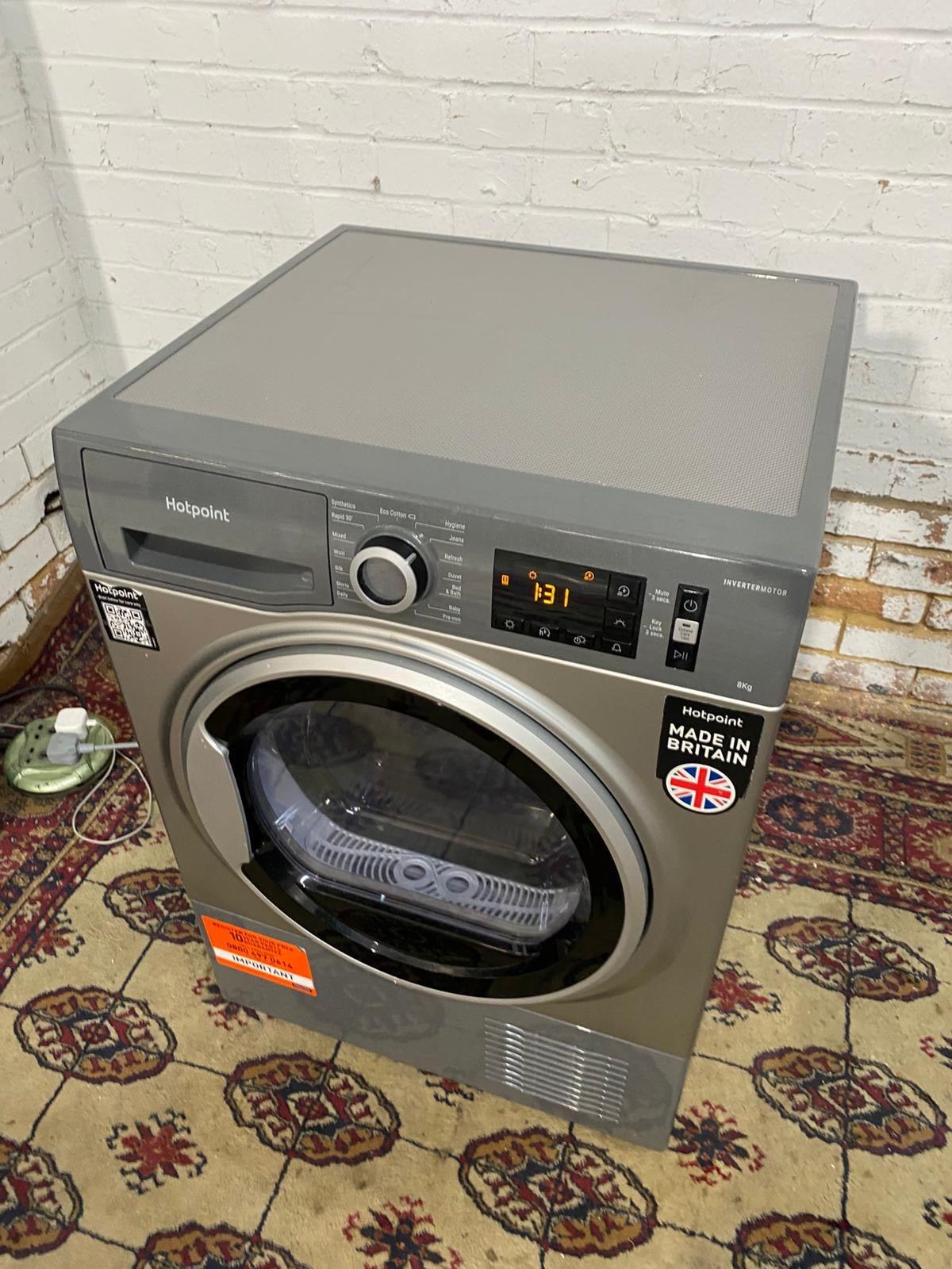 HotPoint Grey Silver Condenser Dryer For Sale