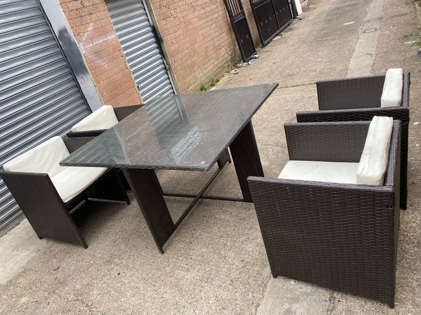 Rattan 4Seater Cubes Garden Set With Washable Cushions For Sale