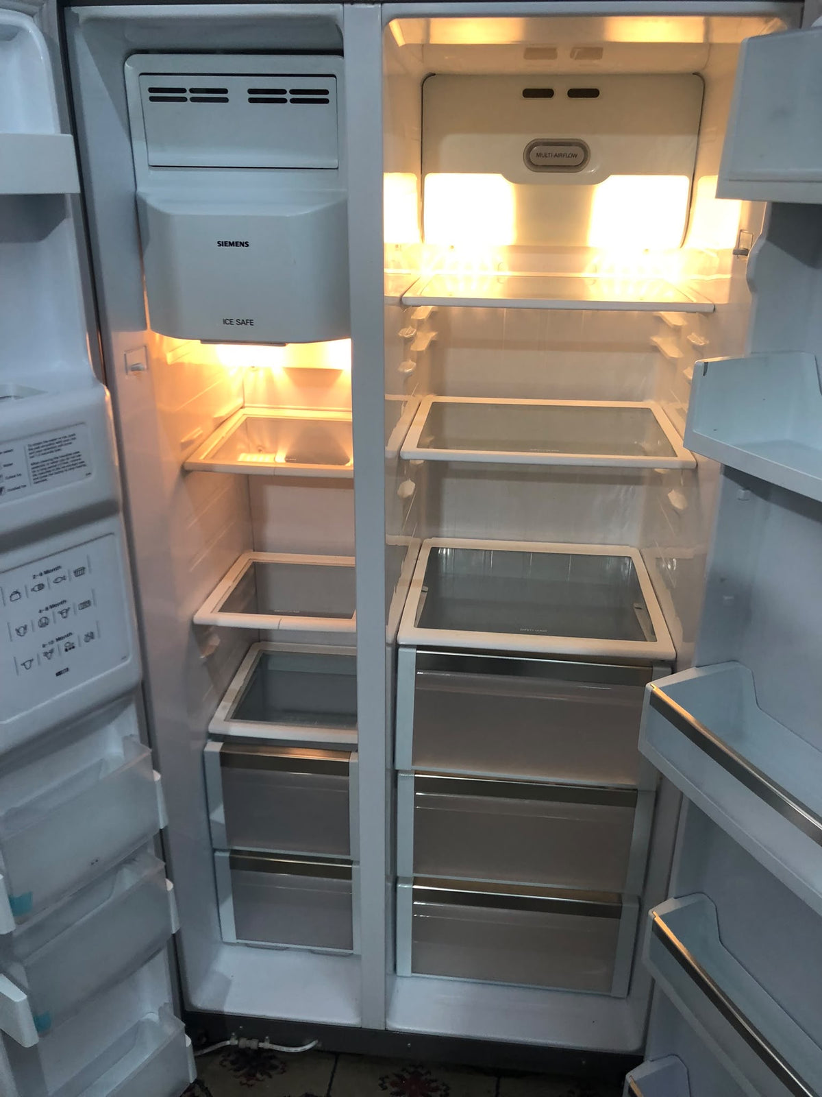 Daewoo Grey Double Door American Fridge Freezer