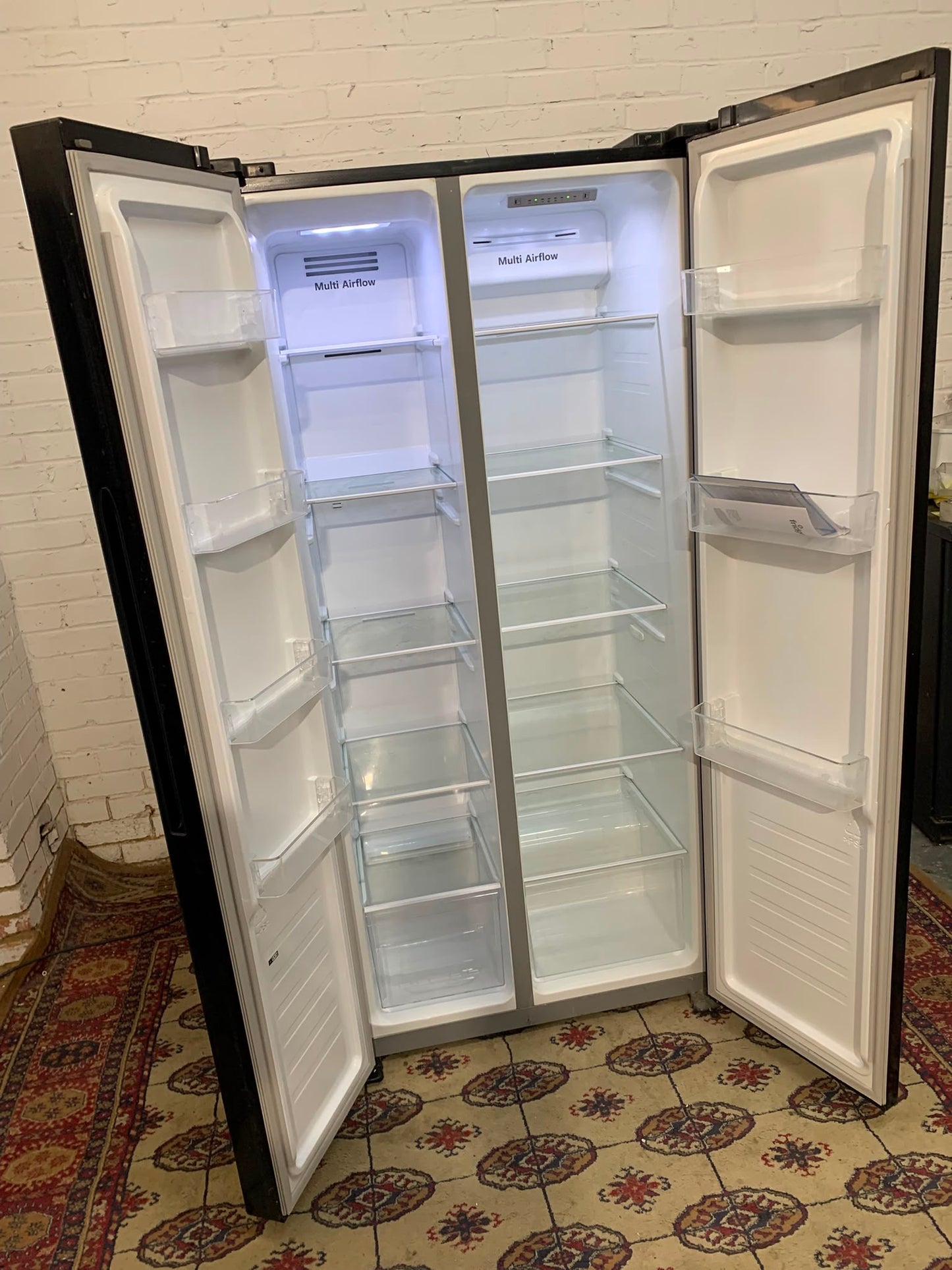 FridgeMaster Black 83CM Non Plumb American Fridge Freezer For Sale
