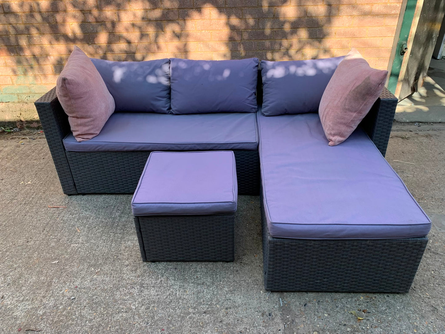 Rattan  Corner Sofa With Table For Sale