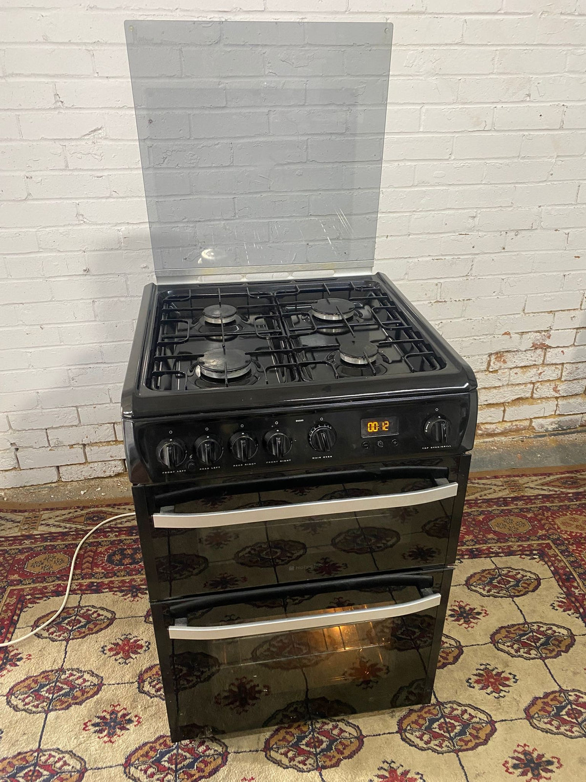 60CM HotPoint Black Gas Cooker