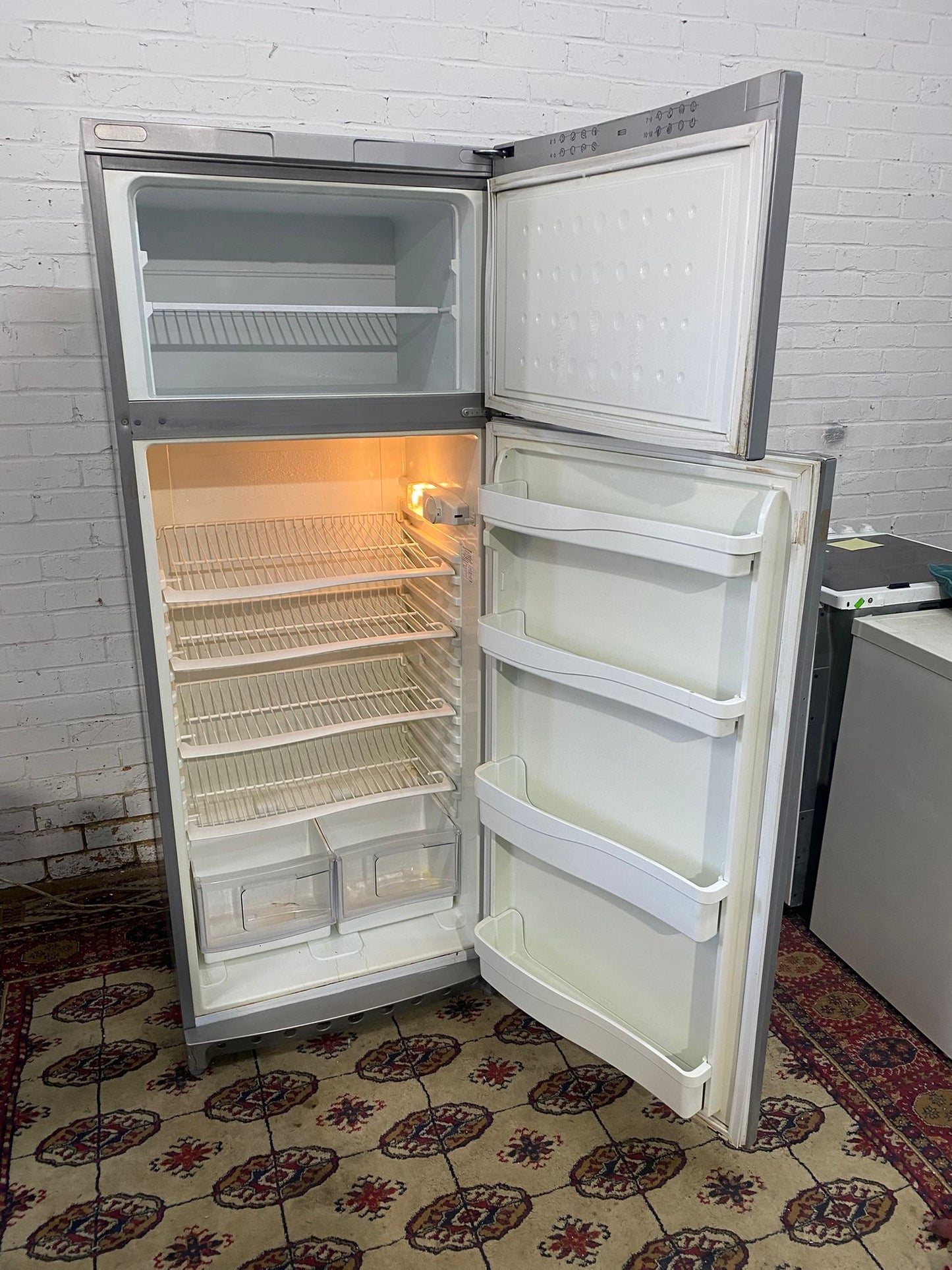 Indesit 70 CM Wide Grey Fridge Freezer On Top For Sale