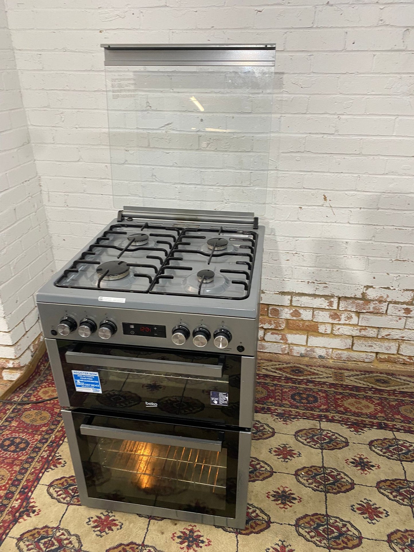 Beautiful Beko 60 CM Grey Gas Cooker With Oven/Grill For Sale
