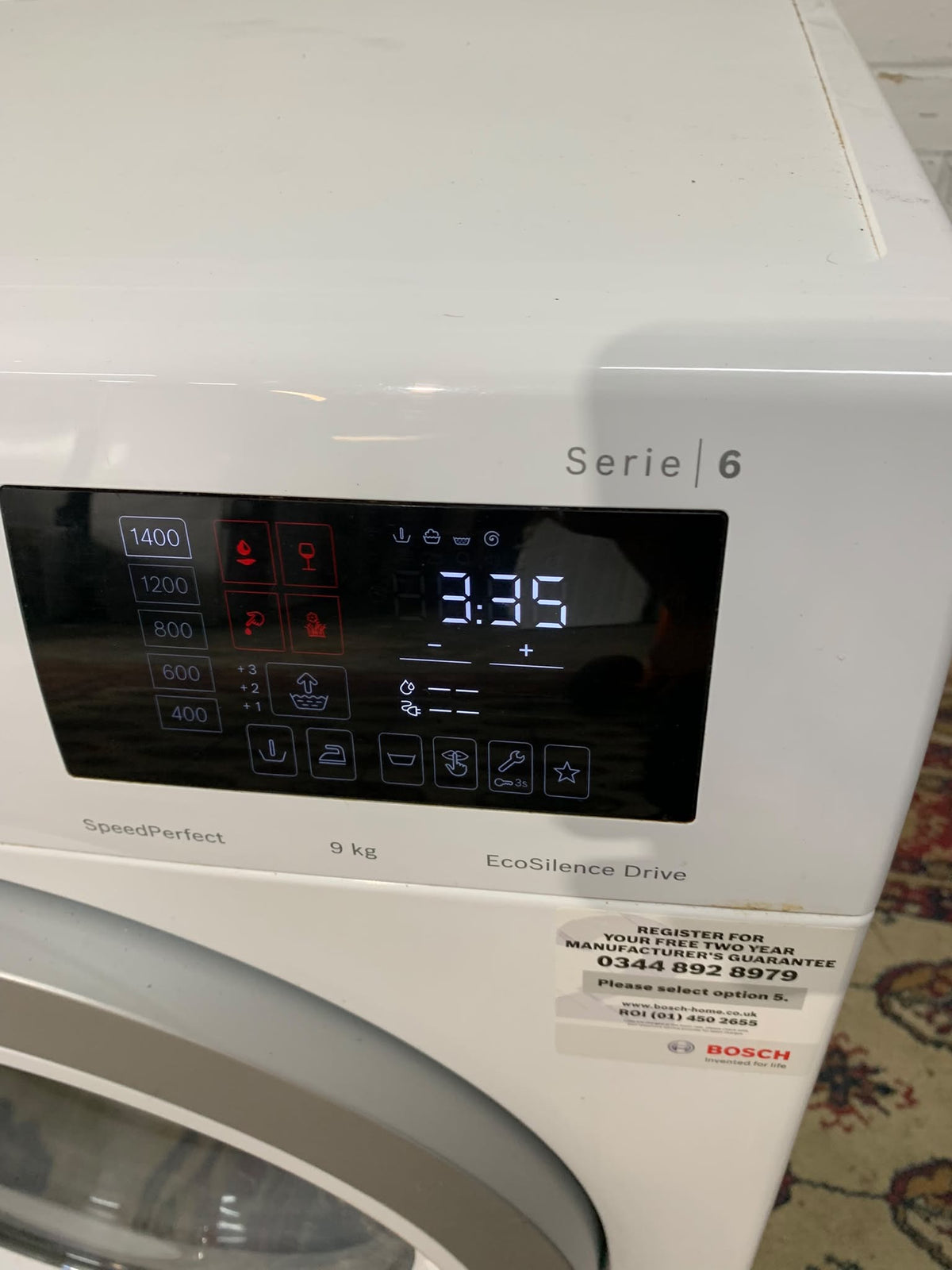BOSCH SERIES 6 Fully Loaded 9KG Washing Machine (video available)