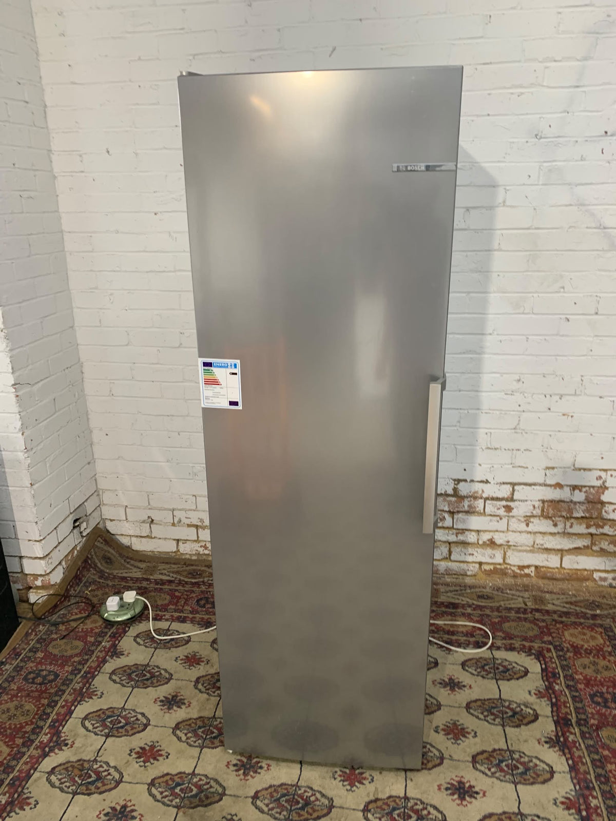 185CM Tall Bosch Silver Standing Freezer