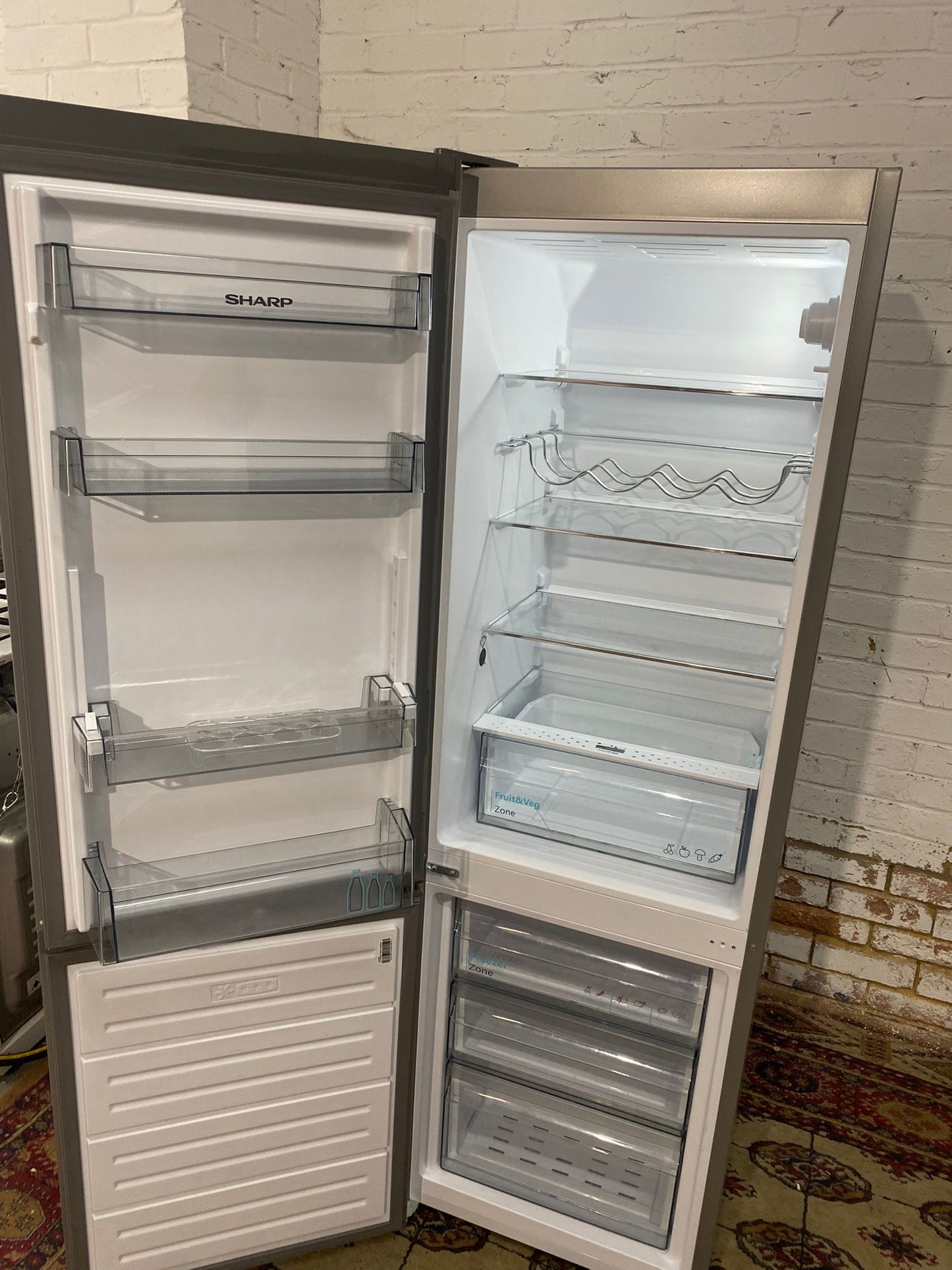Beautiful Sharp Grey Fridge Freezer For Sale