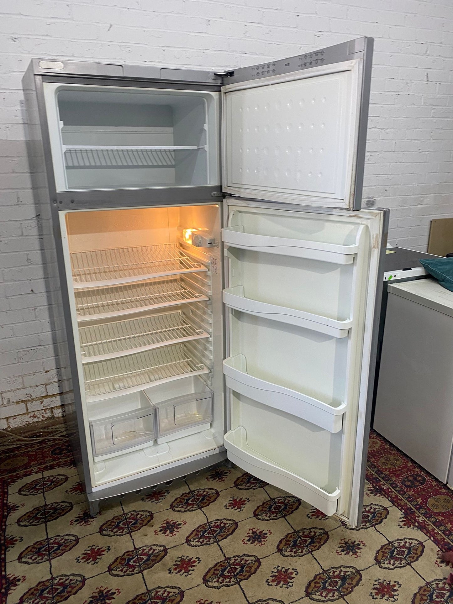 Indesit 70 CM Wide Grey Fridge Freezer On Top For Sale