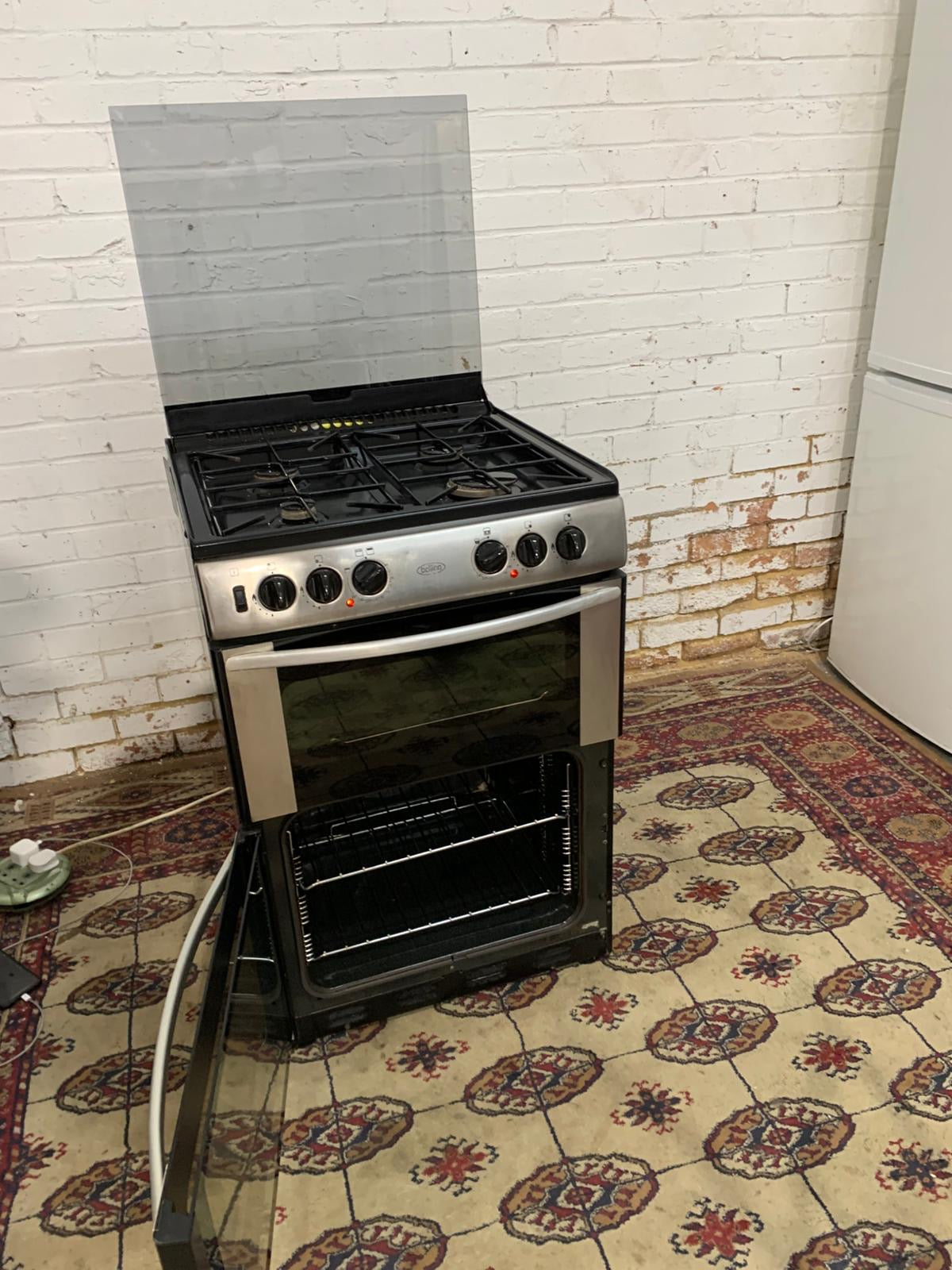 Belling 60CM Silver Stainless Steel Gas Cooker With Dual Oven/Grill For Sale