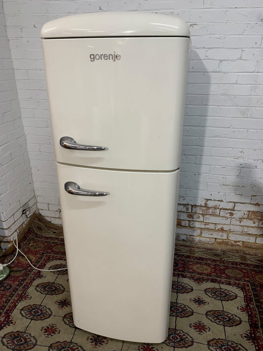 Cream RETRO  Style Fridge & Freezer On Top