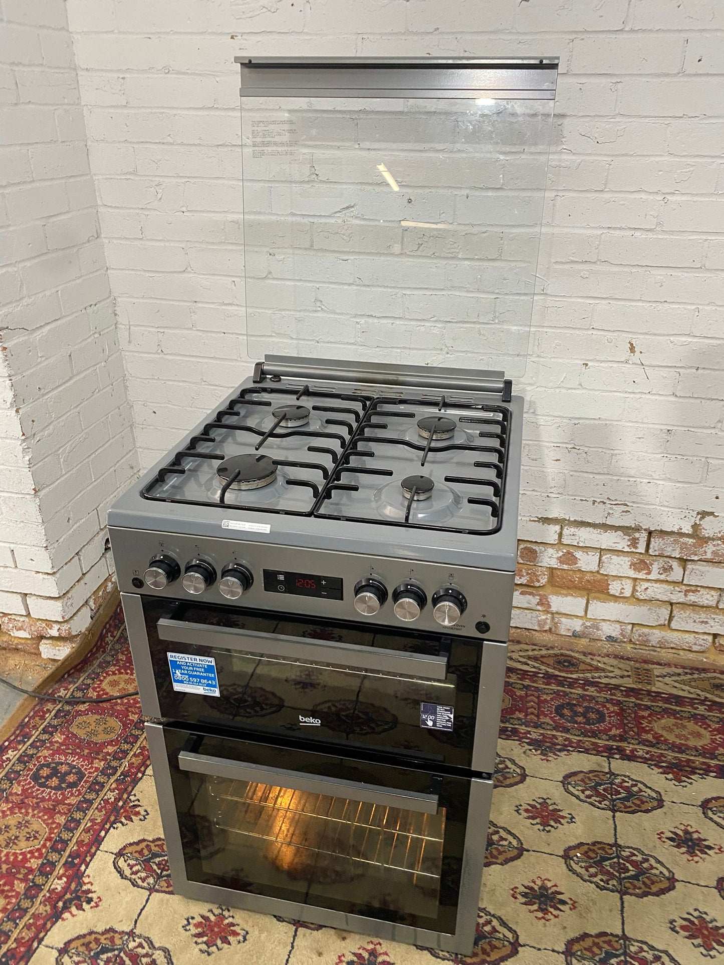 Beautiful Beko 60 CM Grey Gas Cooker With Oven/Grill For Sale