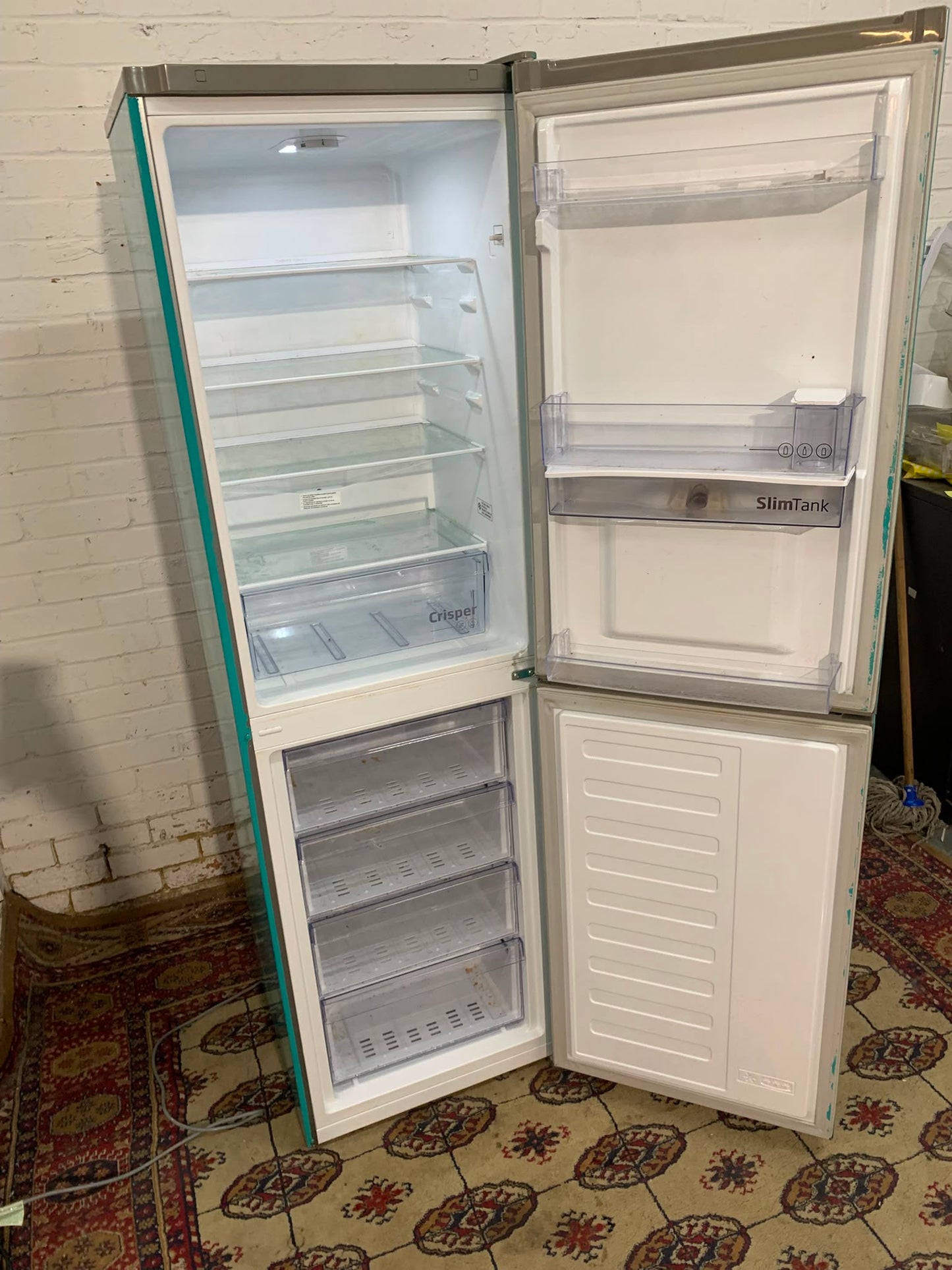 Tall Hoover Stainless Steel Fridge Freezer For Sale