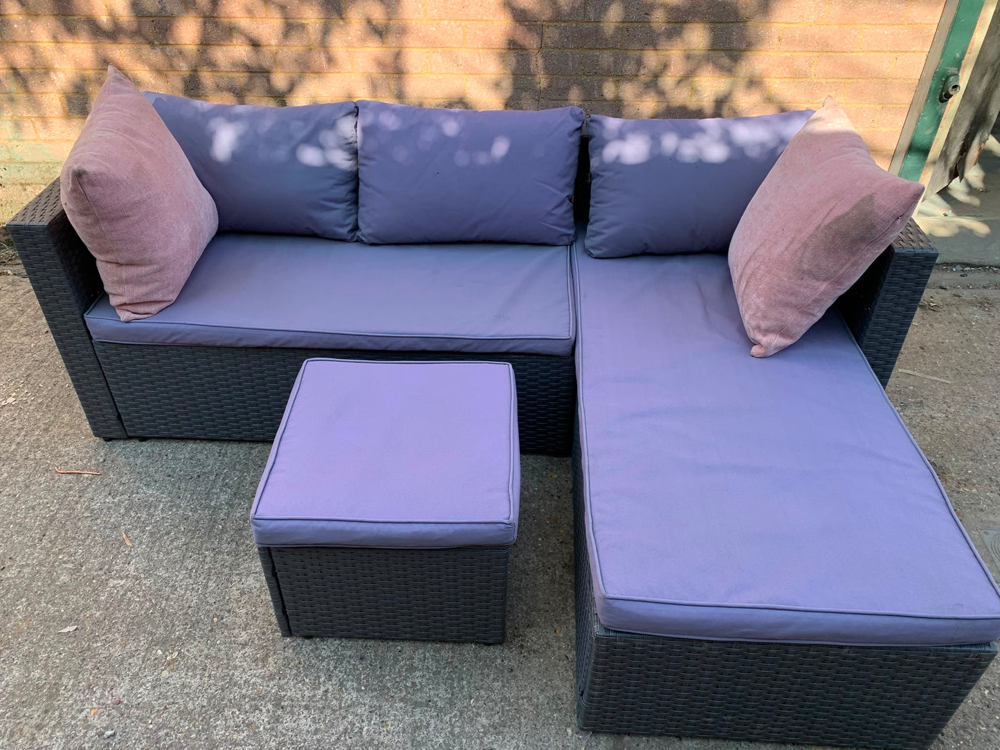Rattan  Corner Sofa With Table For Sale