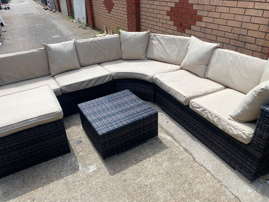 Rattan  Corner Sofa With Table For Sale (video available)