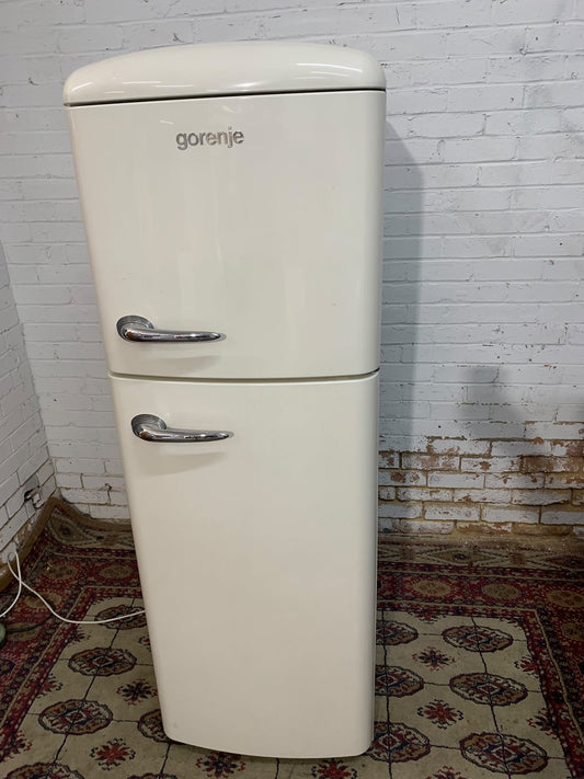 Cream RETRO  Style Fridge & Freezer On Top