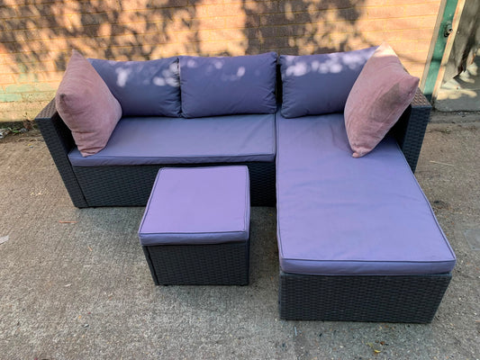 Rattan  Corner Sofa With Table For Sale