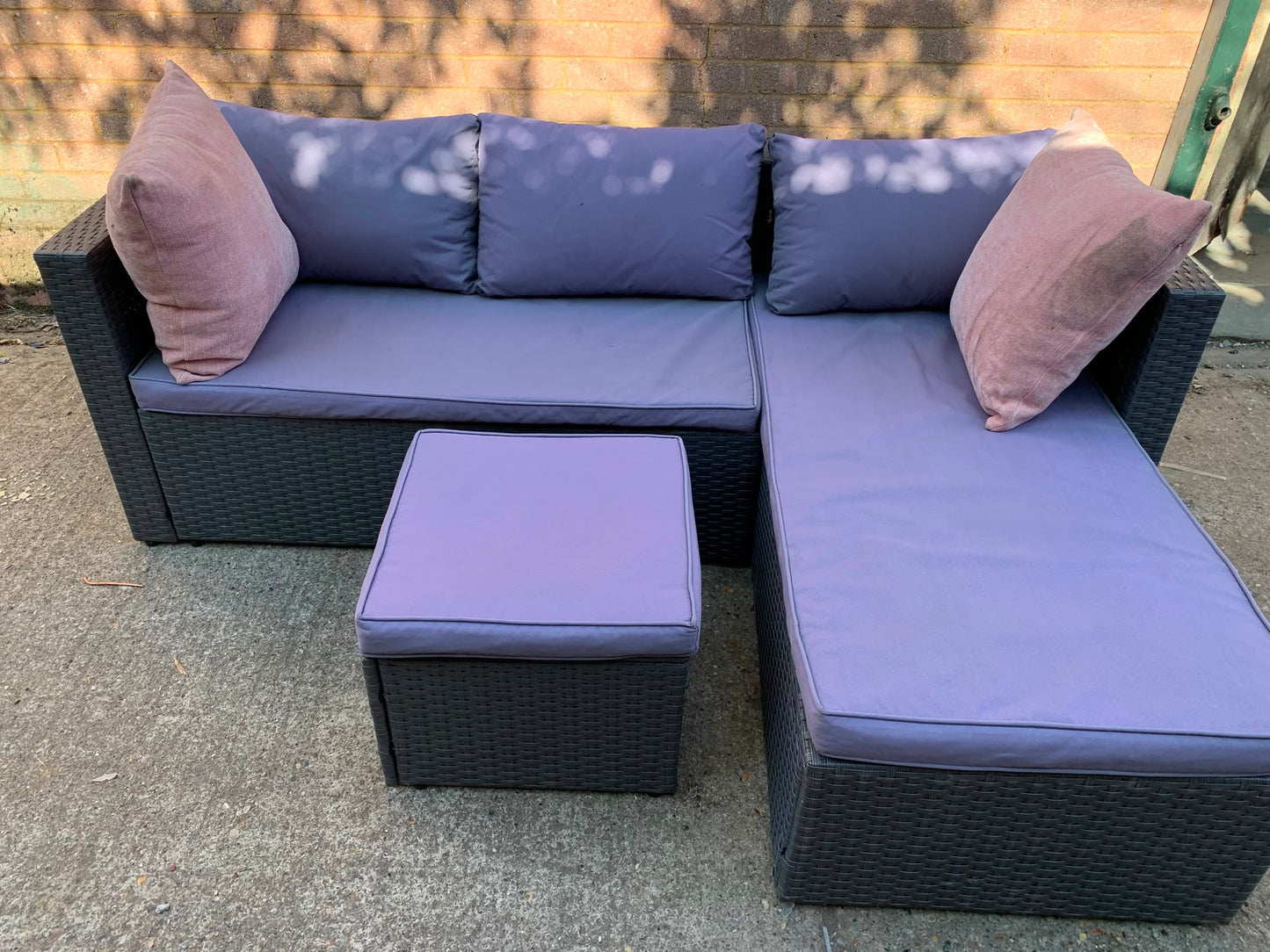 Rattan  Corner Sofa With Table For Sale