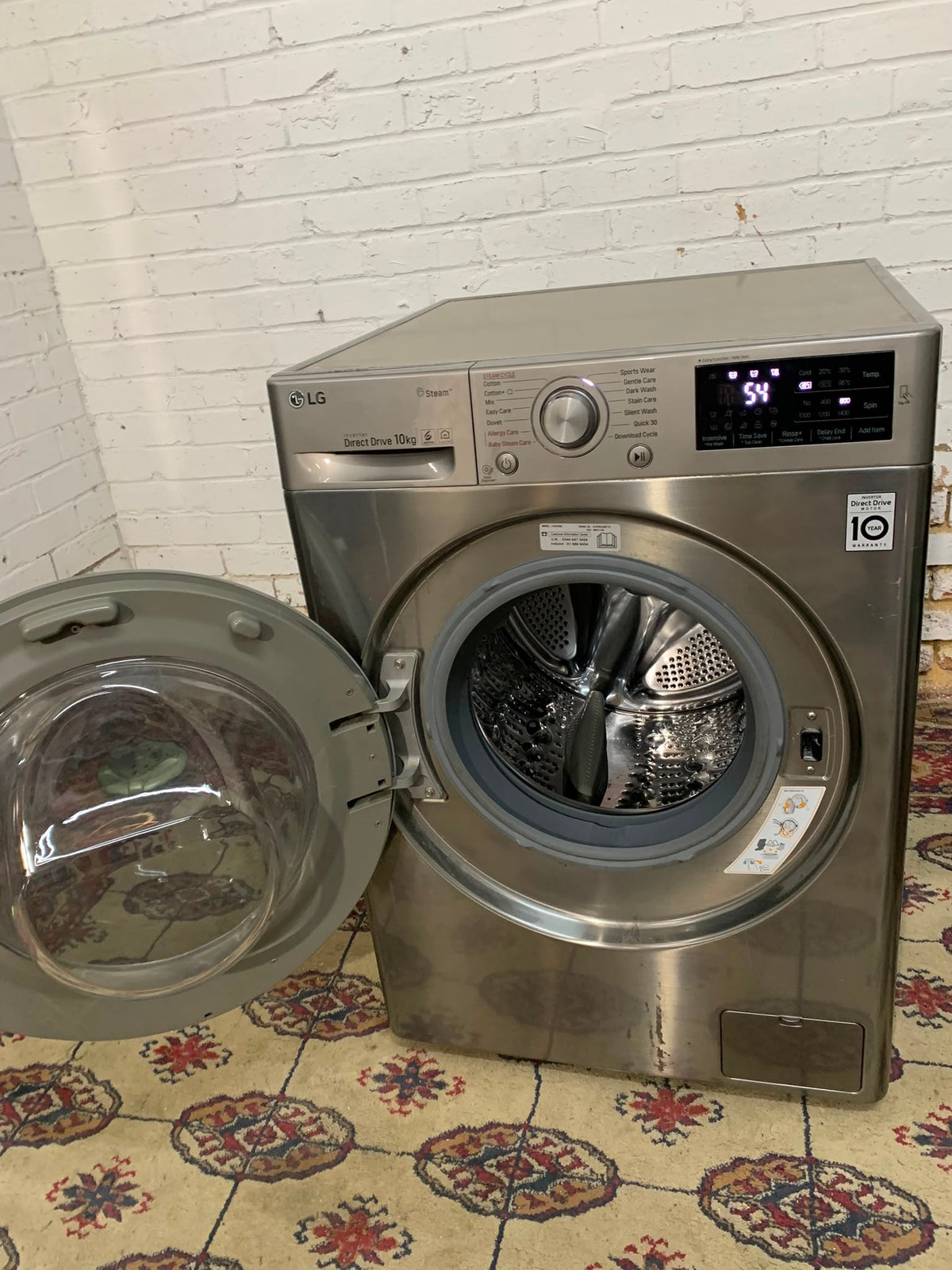 TopBrand LG Stainless Steel DirectDrive 10KG Washing Machine For Sale