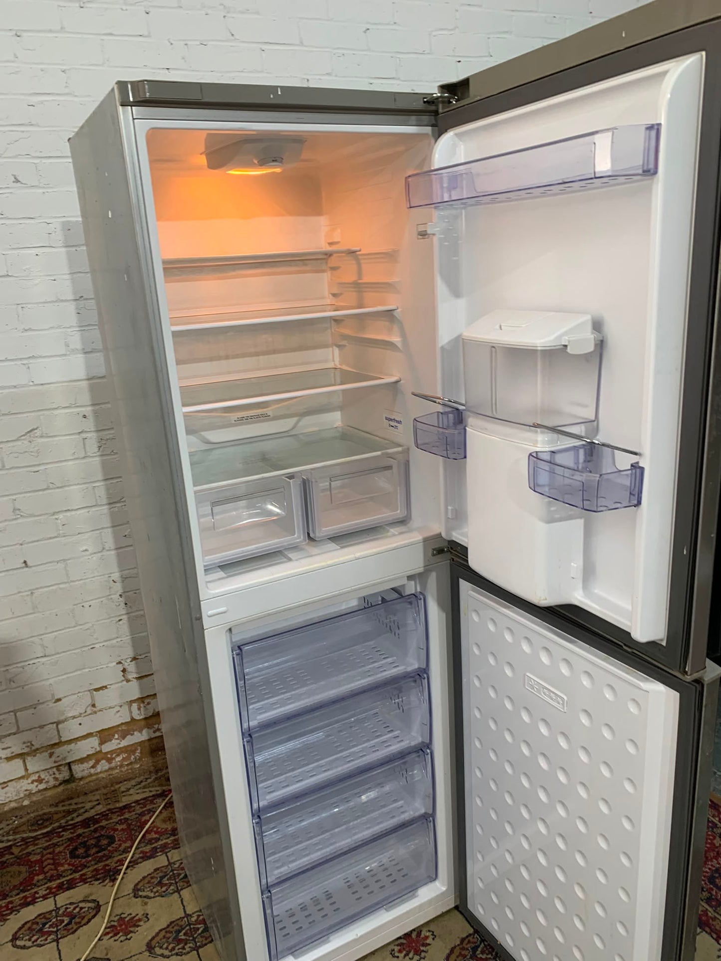 Tall Beko Stainless Steel Fridge Freezer With Water Dispenser For Sale
