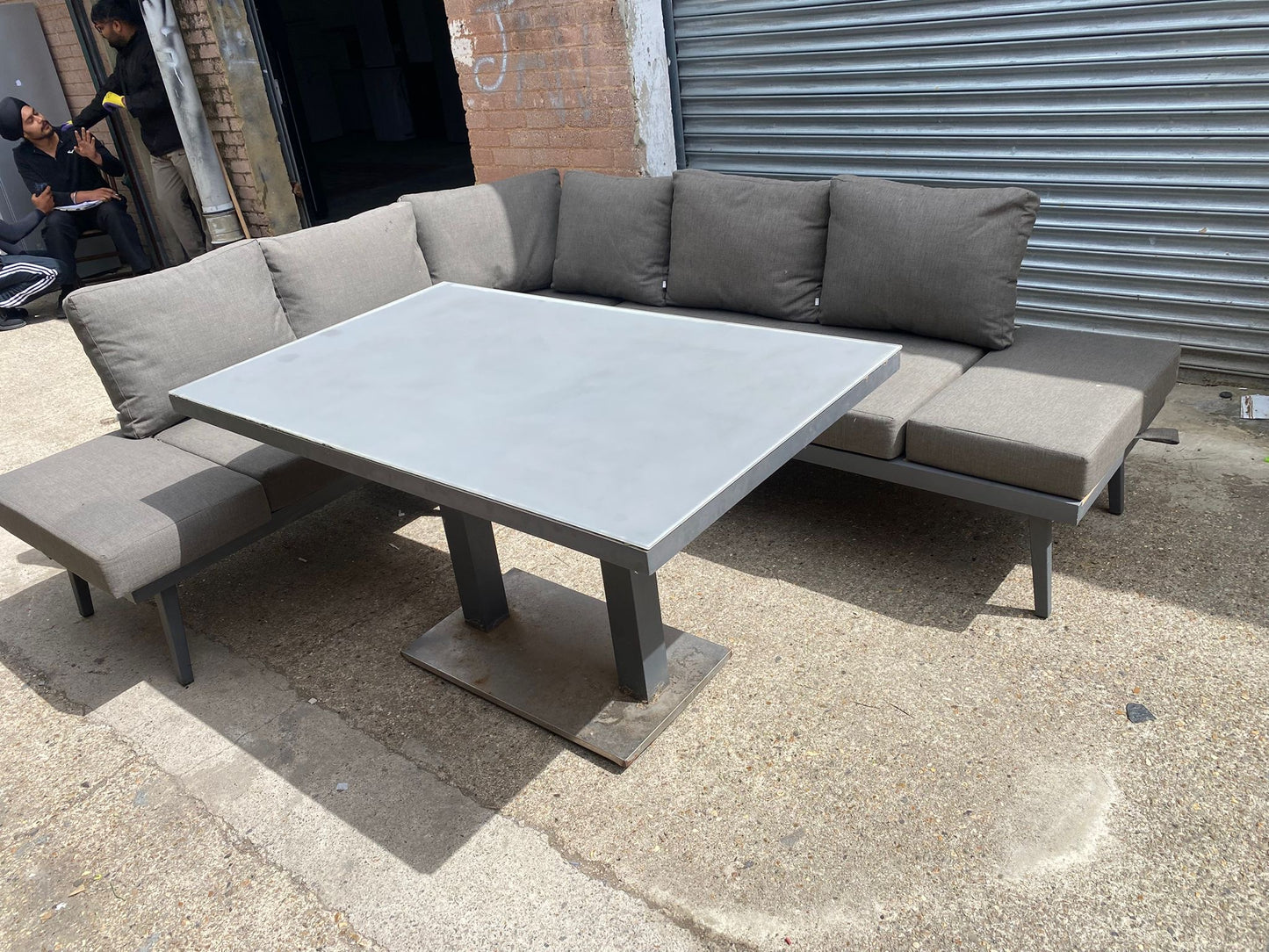 Corner Sofa Garden Set With Large Table For Sale