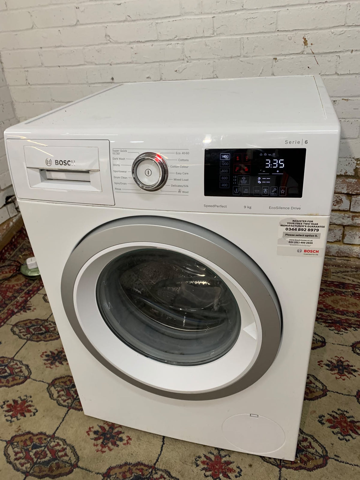 BOSCH SERIES 6 Fully Loaded 9KG Washing Machine (video available)