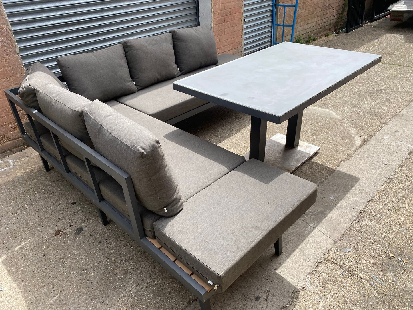 Corner Sofa Garden Set With Large Table For Sale