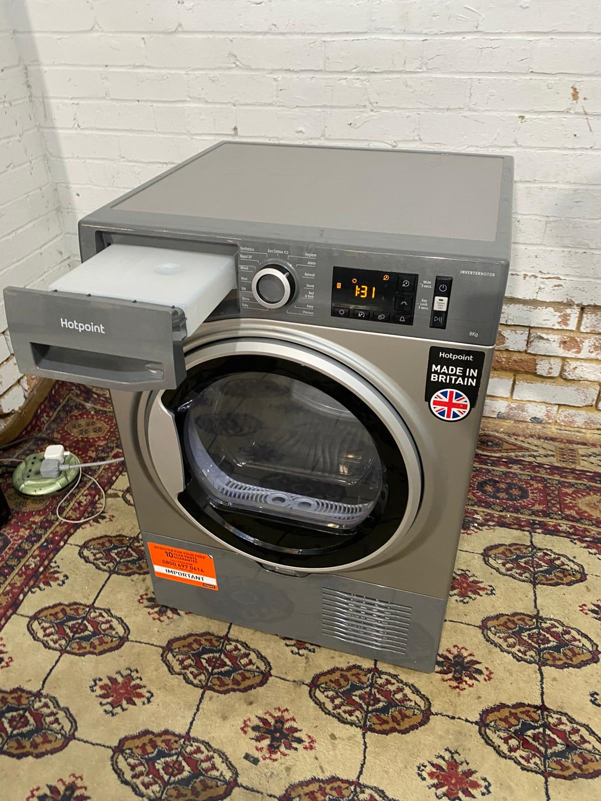 HotPoint Grey Silver Condenser Dryer For Sale