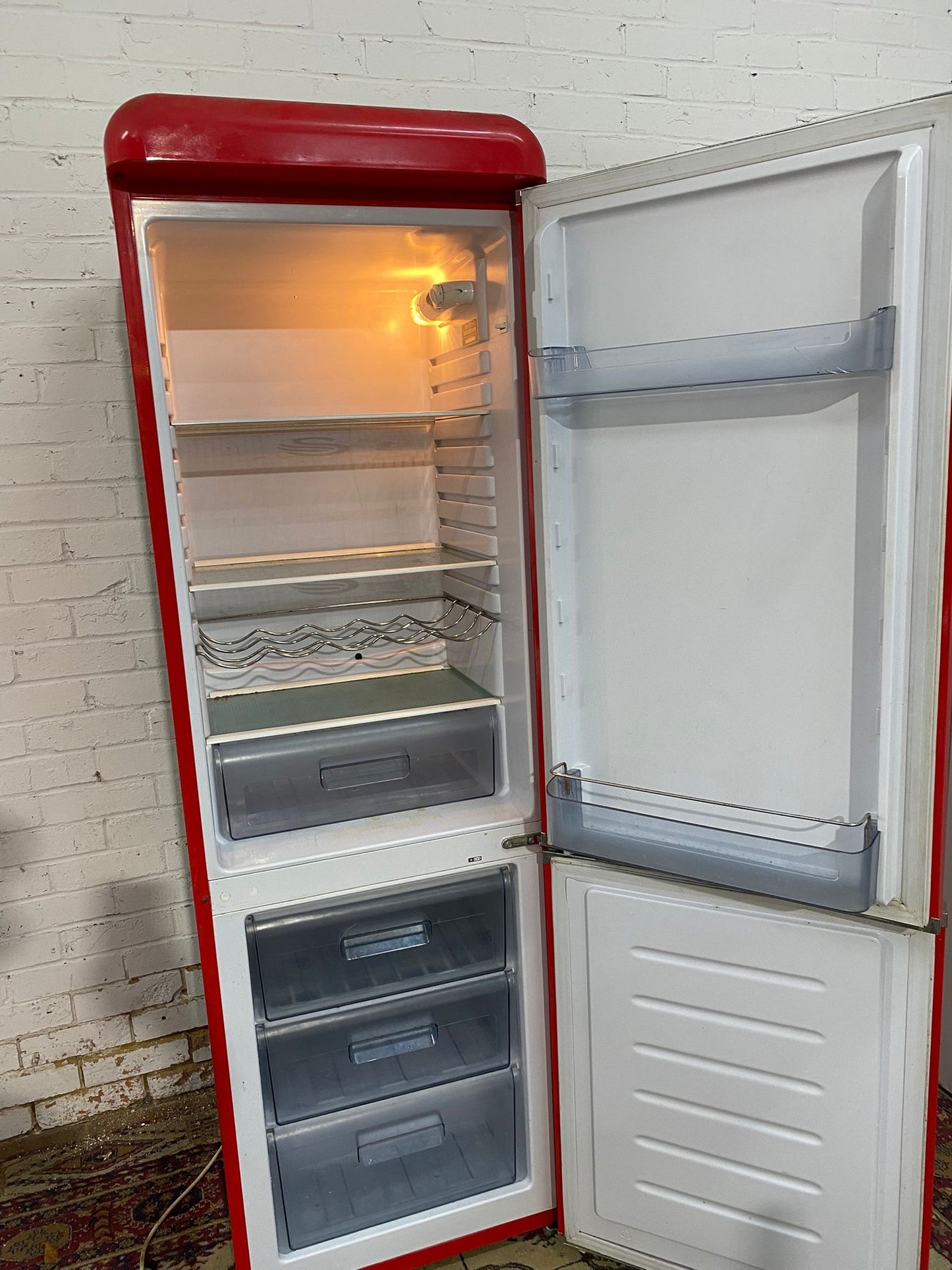 Tall Red Frost Free Fridge Freezer For Sale