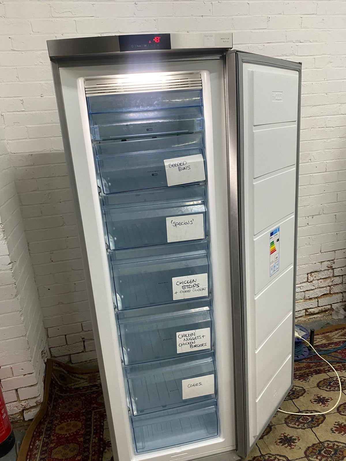 AEG Stainless Standing Freezer For Sale