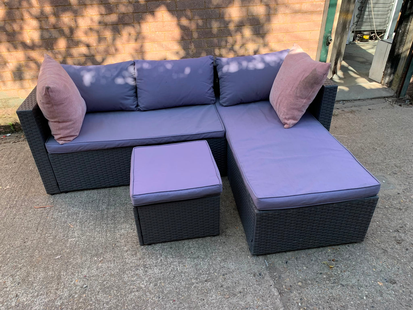 Rattan  Corner Sofa With Table For Sale