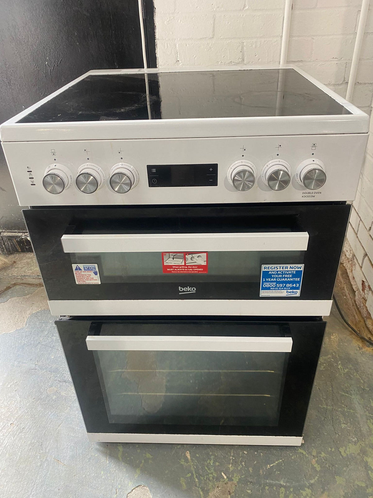 Beko White 60CM Electric Ceramic Cooker