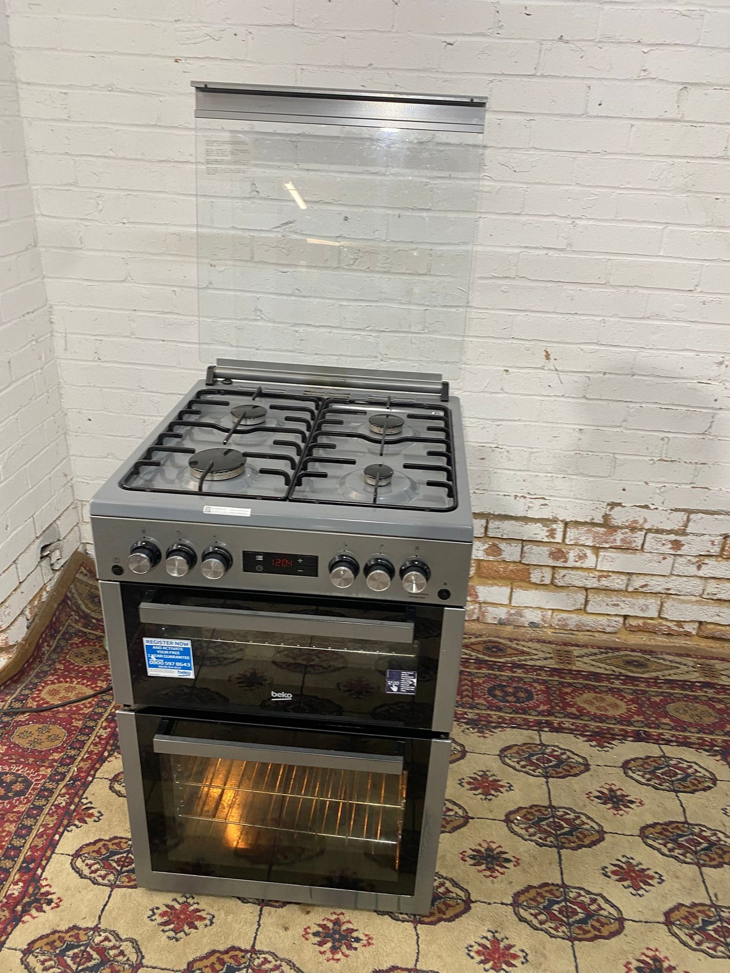 Beautiful Beko 60 CM Grey Gas Cooker With Oven/Grill For Sale