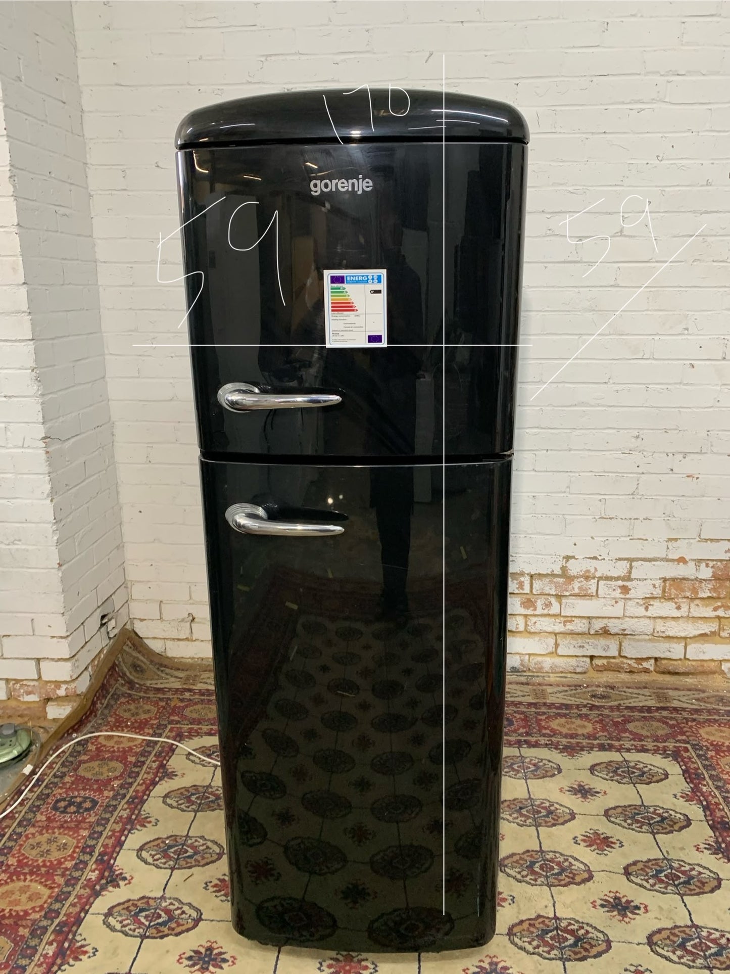 Gorenje Black RETRO Style Fridge Freezer For Sale