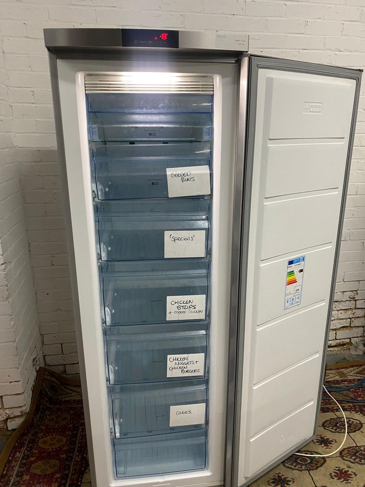 AEG Stainless Standing Freezer For Sale
