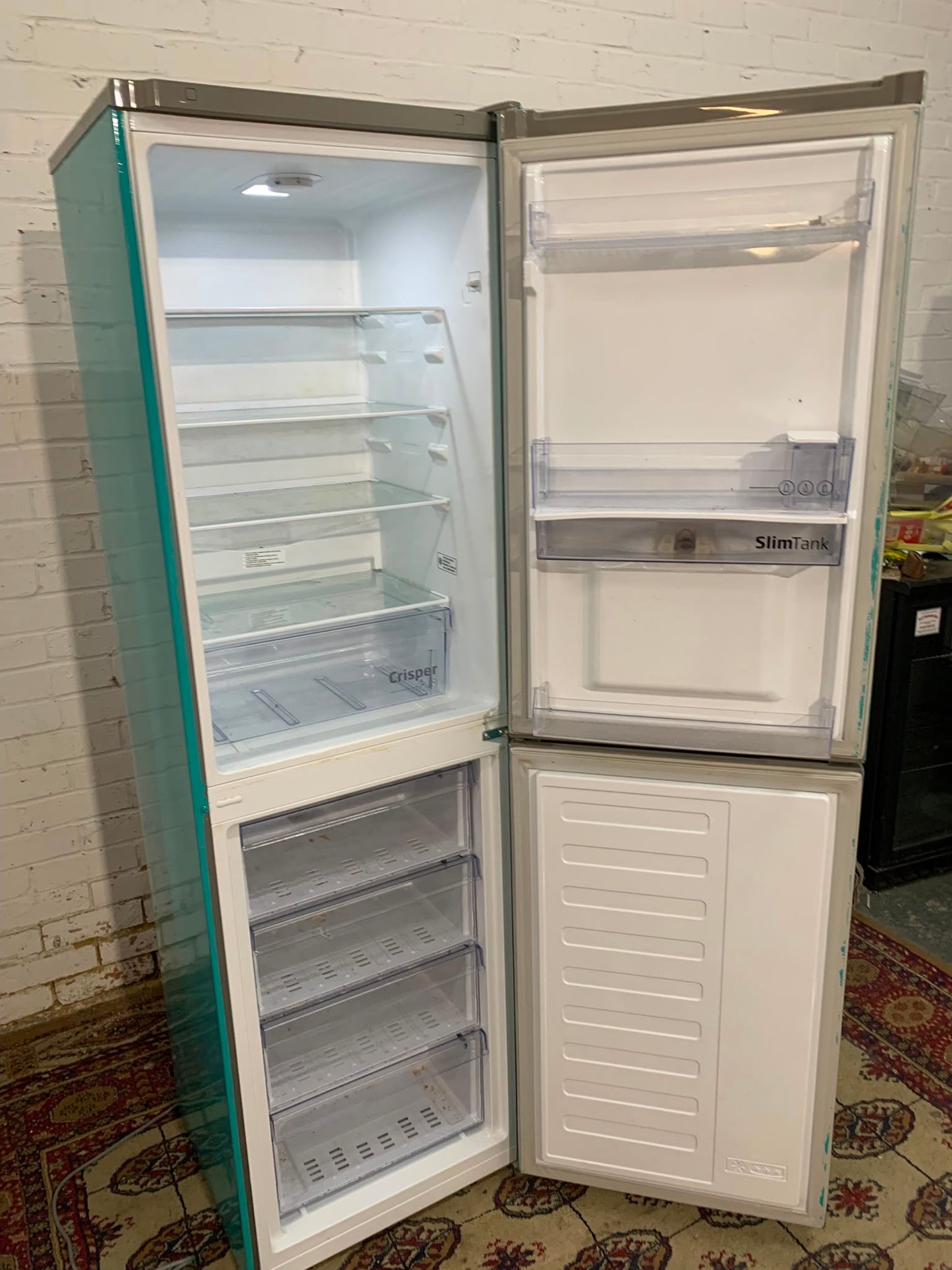 Tall Hoover Stainless Steel Fridge Freezer For Sale